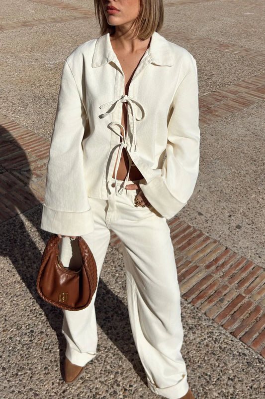 Camisa Denim Rina Crema