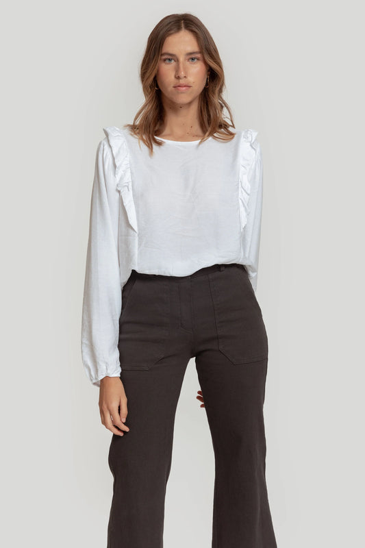 Blusa Ruffle Blanca