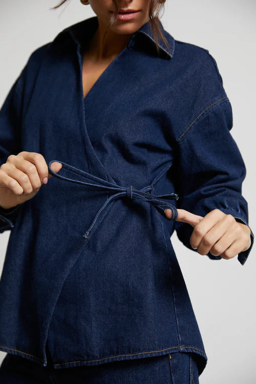 Camisa Denim Cruzada Romy