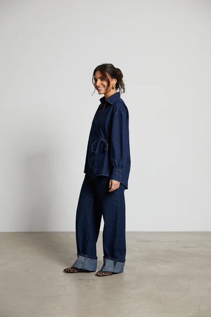 Camisa Denim Cruzada Romy