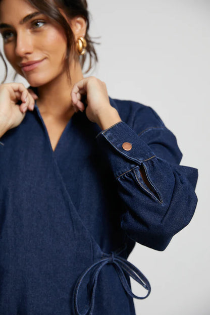 Camisa Denim Cruzada Romy