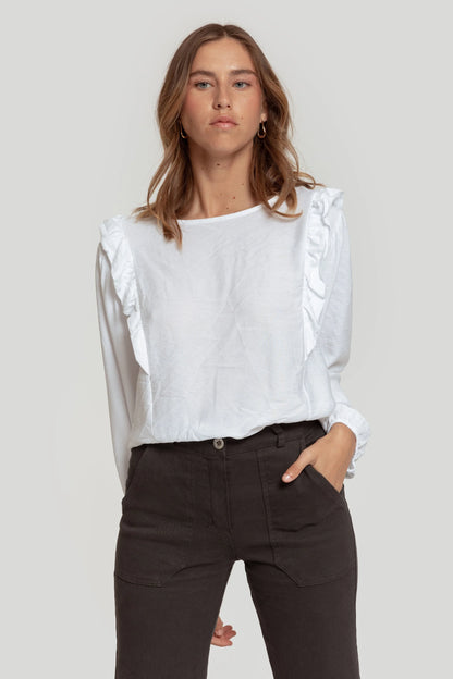Blusa Ruffle Blanca