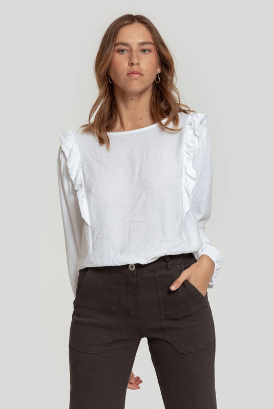 Blusa Ruffle Blanca