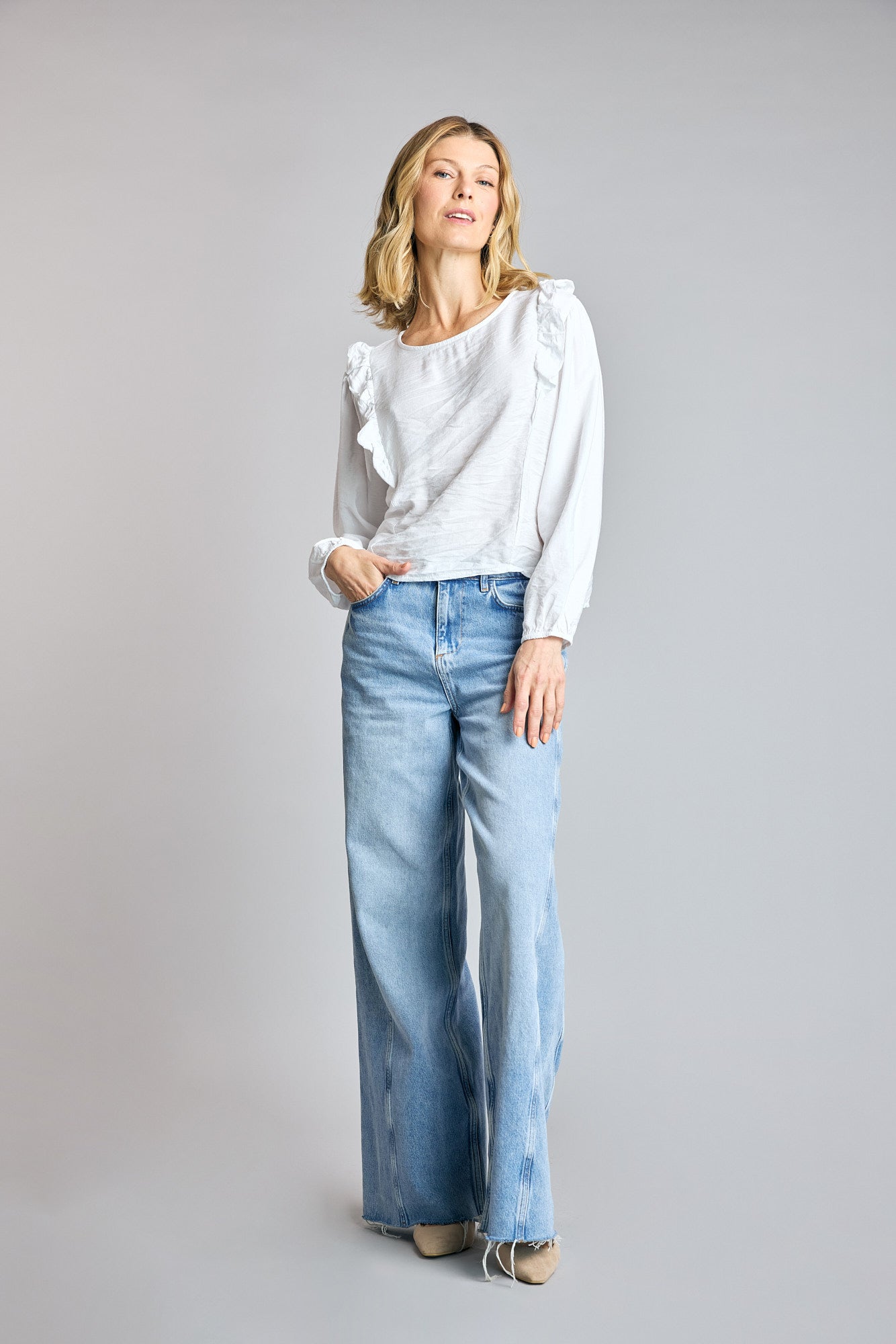 Blusa Ruffle Blanca