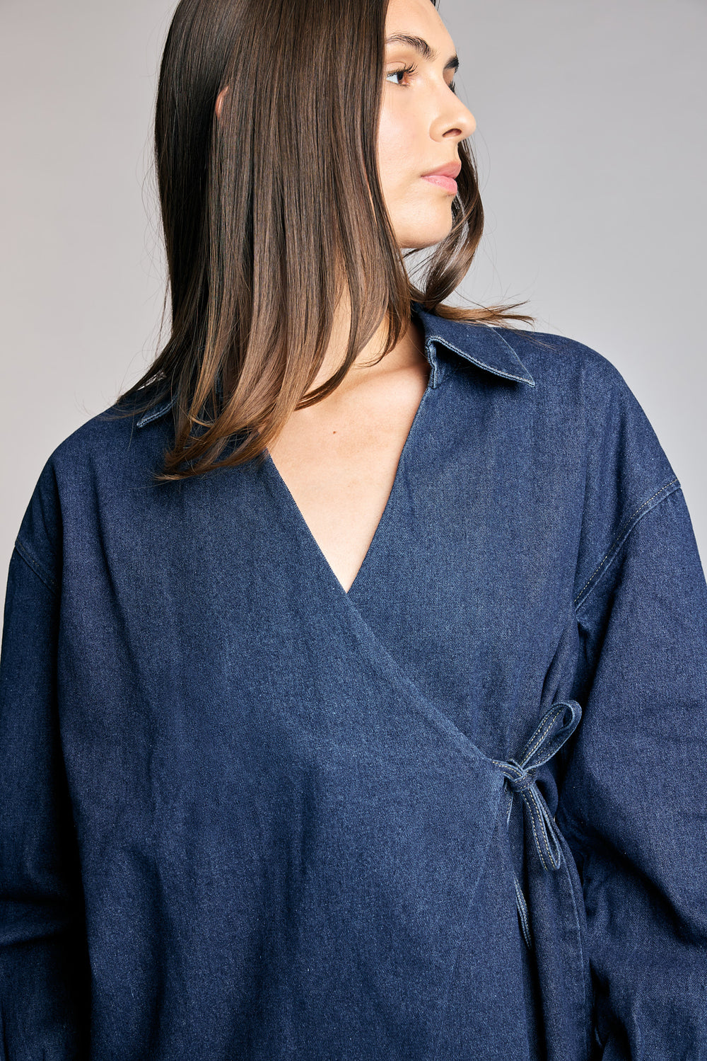 Camisa Denim Cruzada Romy