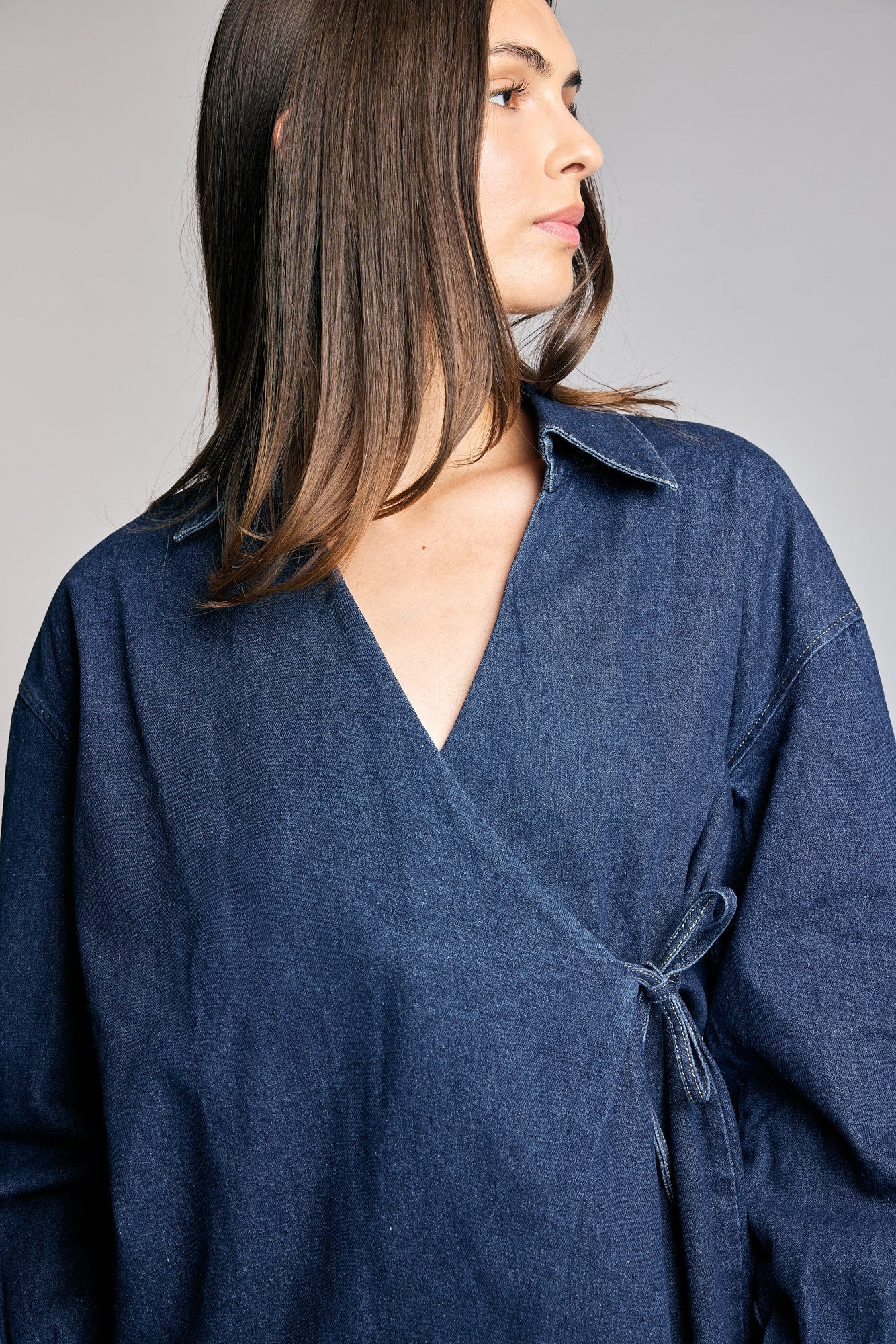 Camisa Denim Cruzada Romy