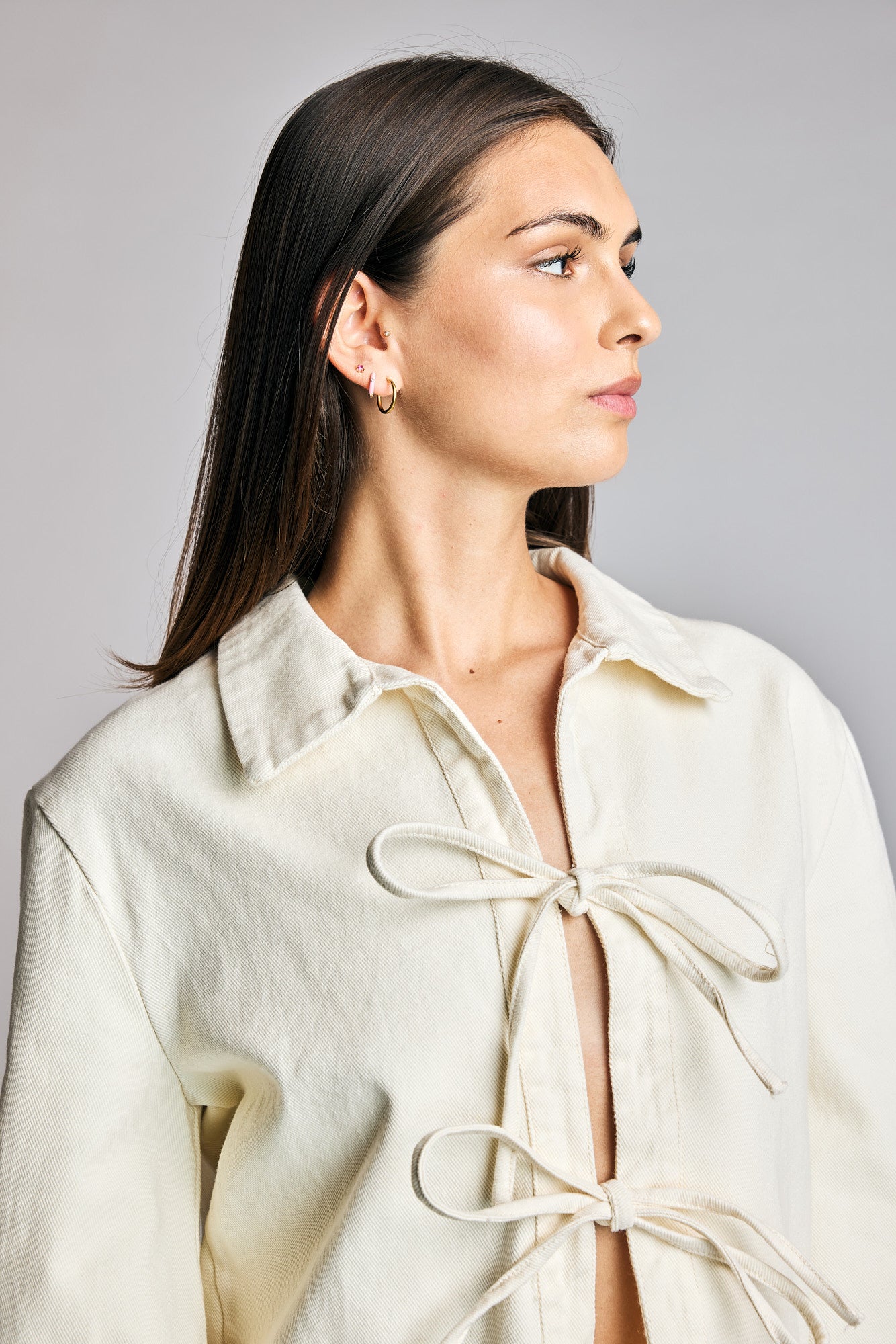 Camisa Denim Rina Crema