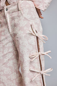 Pantalón Floral Tiro Bajo