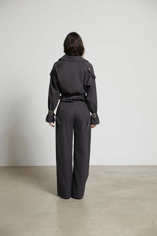 Conjunto Adele (Trench Adele gris y Pantalon Kamari Gris)