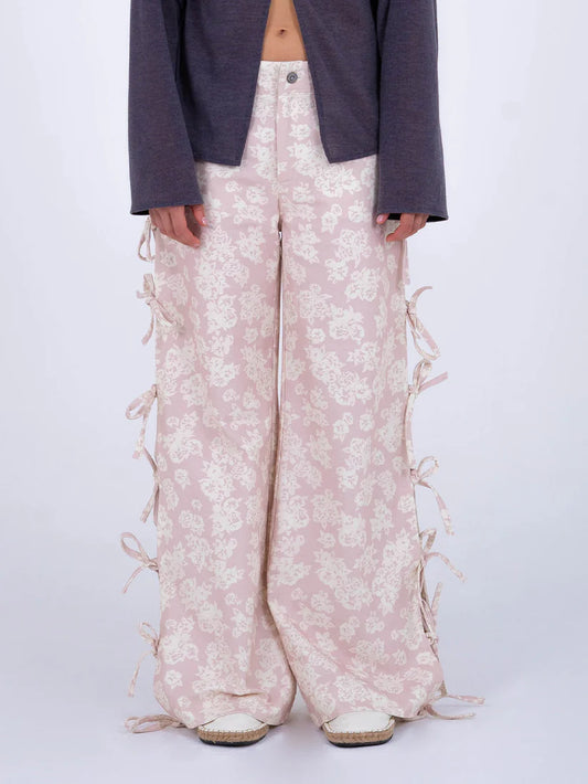 Pantalón Floral Tiro Bajo