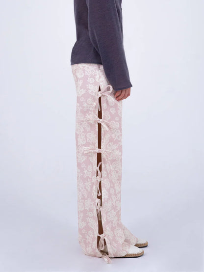 Pantalón Floral Tiro Bajo