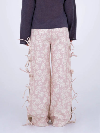 Pantalón Floral Tiro Bajo